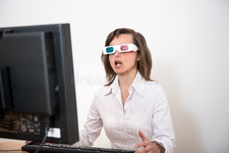 Timore - persona di affari con i vetri 3d immagine stock Timore - persona di affari con i vetri 3d immagine stock