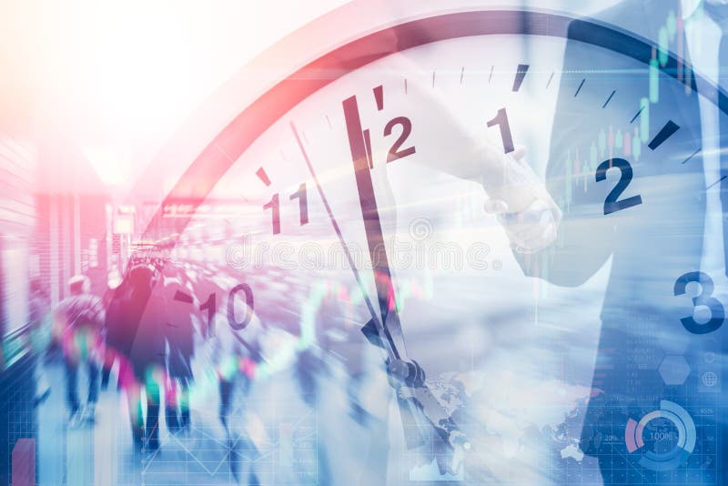 Timpul de lucru și programul de lucru pentru activități financiare stock photography