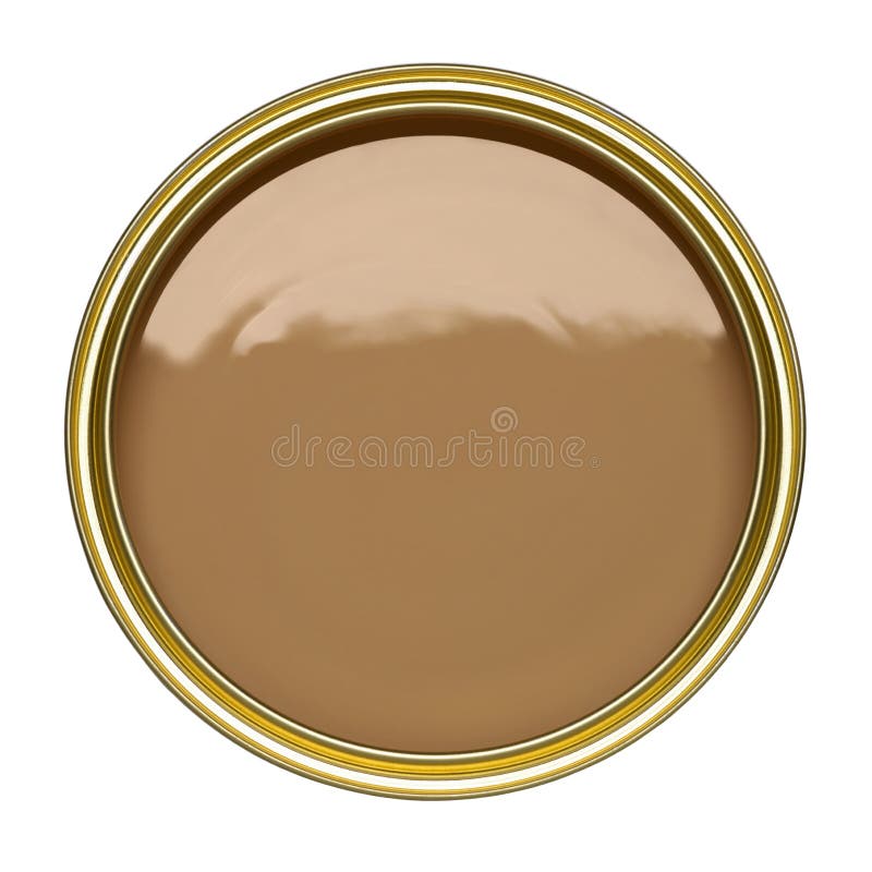 TIN of BROWN PAINT on WHITE BACKGROUND Stock Image Image of colour