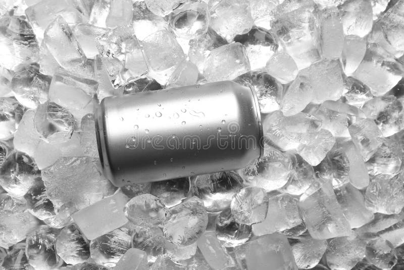 Tin can on ice cubes stock photo. Image of fresh, composition 140134110