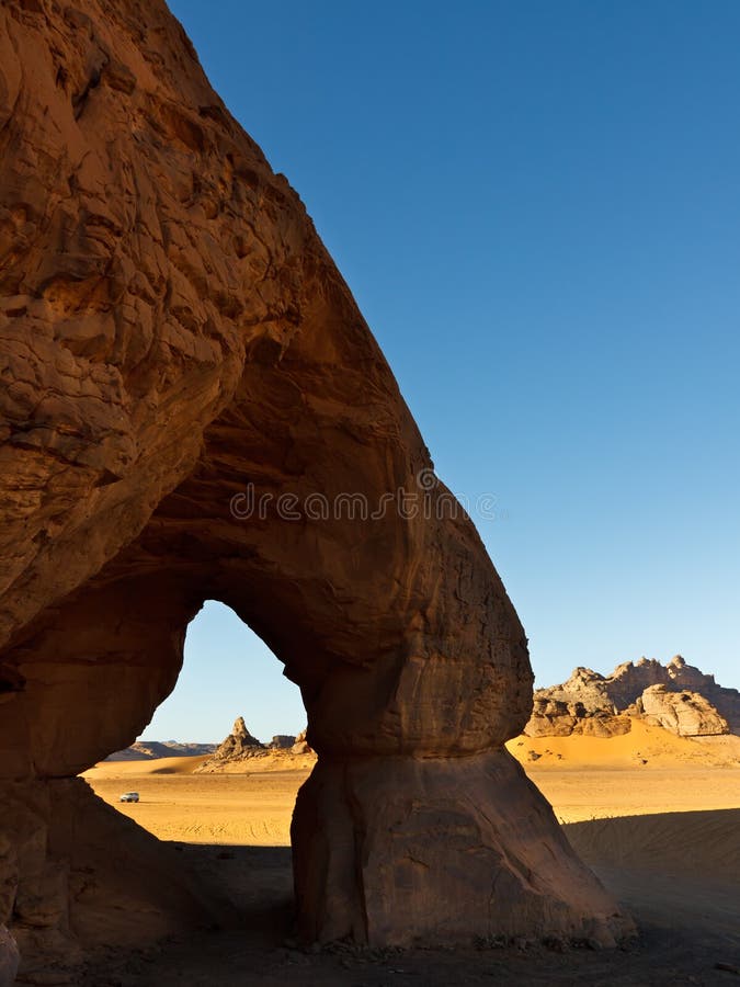 Tin Lebbo Arch - Natural Rock Arch - Akakus, Libya royalty free stock images