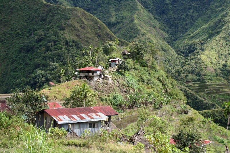Tin roof rusted batad village philippines stock photography