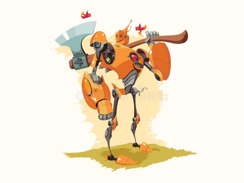Tin Woodman Robot Vetora Illustration ilustração royalty free Tin Woodman Robot Vetora Illustration ilustração royalty free