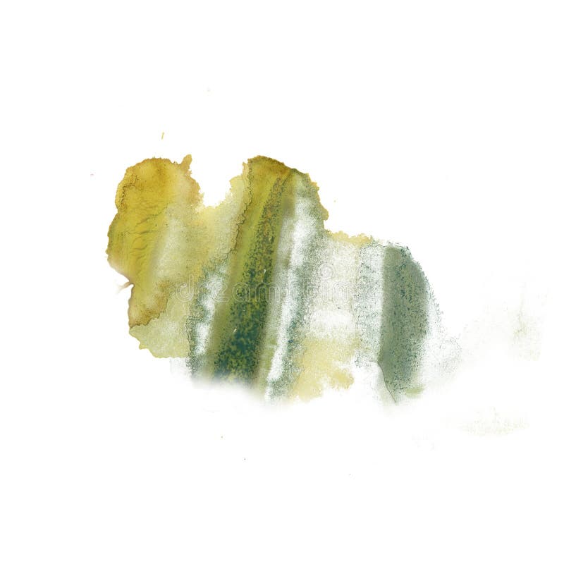 A tinta chapinha da aquarela líquida amarela verde da tintura do watercolour a textura macro da mancha do ponto isolada no fundo fotografia de stock royalty free A tinta chapinha da aquarela líquida amarela verde da tintura do watercolour a textura macro da mancha do ponto isolada no fundo fotografia de stock royalty free
