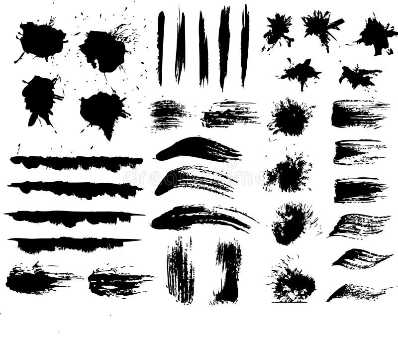 A tinta e a escova stokes ilustração stock A tinta e a escova stokes ilustração stock