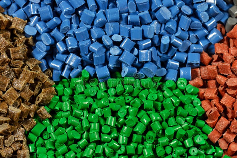 Tinted plastic pellets