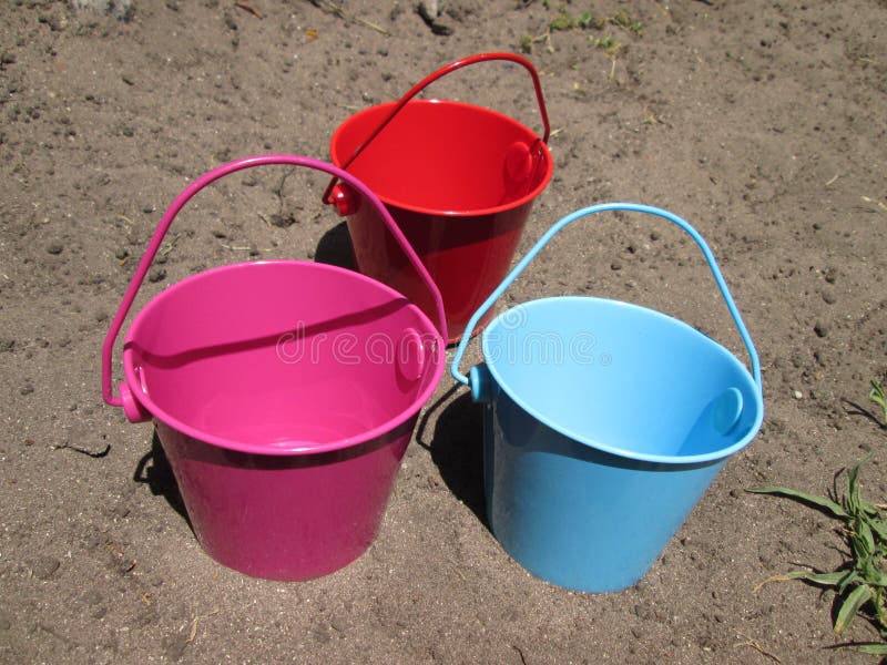 Tiny Buckets. stock photo. Image of gardener, iron, hobby 85390768
