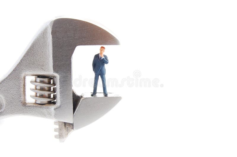 Tiny business man in stress royalty free stock photos Tiny business man in stress royalty free stock photos