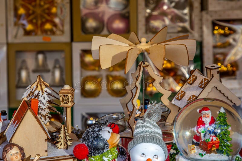 Tiny Christmas Figures and Christmas Baubles on a German Christmas