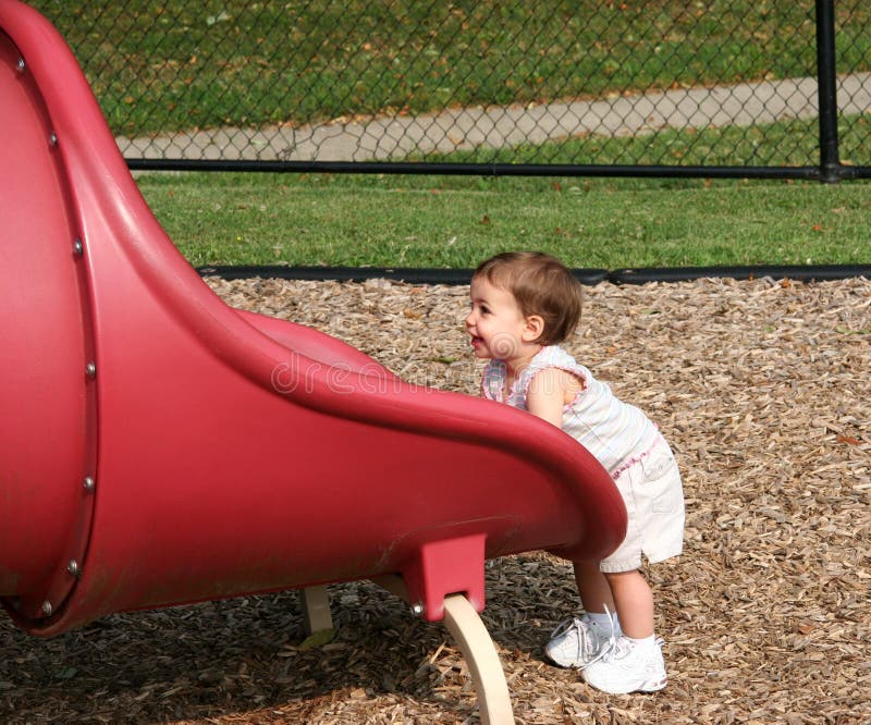 Tiny Girl Big Slide