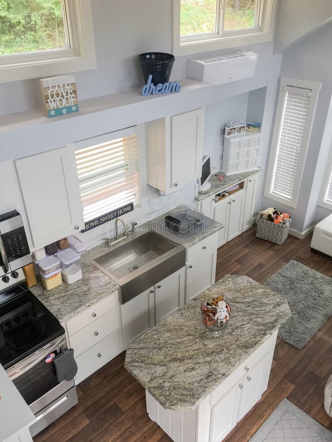 Tiny House Living And Kitchen Area Stock Photo Image Of Living