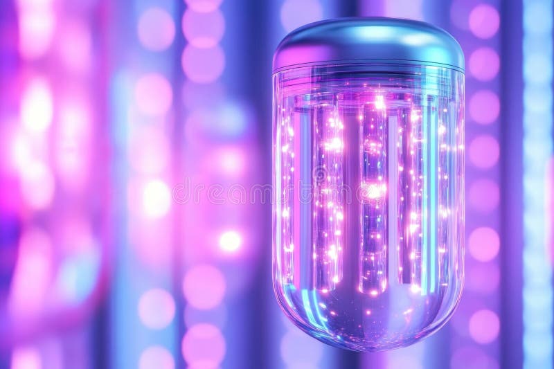 Futuristic robotic capsule navigating human digestive system with glowing lights in advanced medical technology royalty free stock images