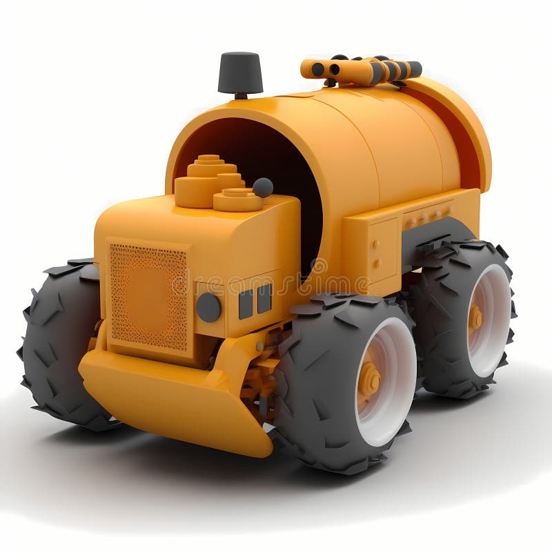Tiny Toy Road Roller Truck. Generative AI Stock Illustration