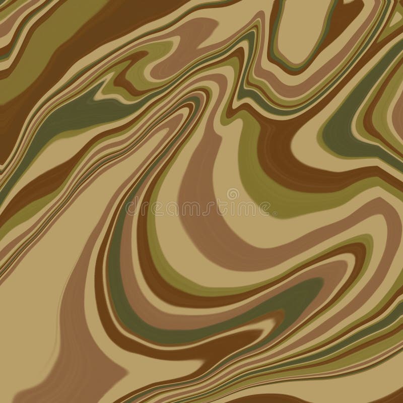 Tipar abstract cu vârtej, cu nuanțe de maro și verde. Designul creează un efect de marcare fluidă cu linii ondulate netede. stock illustration