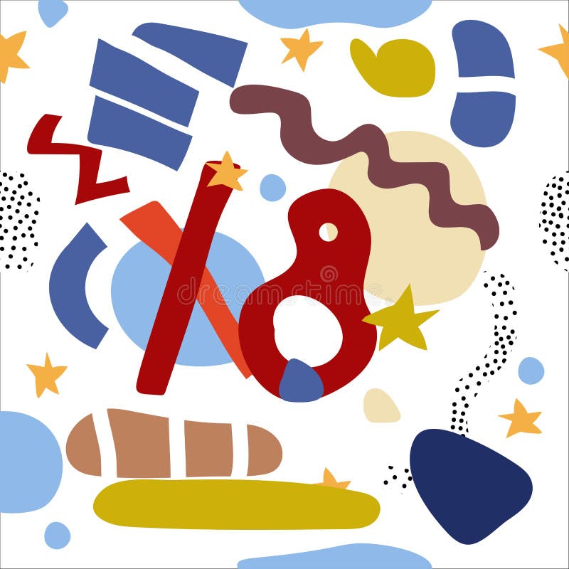 Tipar abstract fără sudură de forme diferite. utilizare pentru învelirea hârtiei de perete din material textil. vector stock illustration