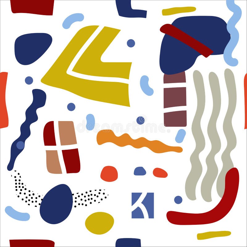 Tipar abstract fără sudură de forme diferite. utilizare pentru învelirea hârtiei de perete din material textil. vector stock illustration