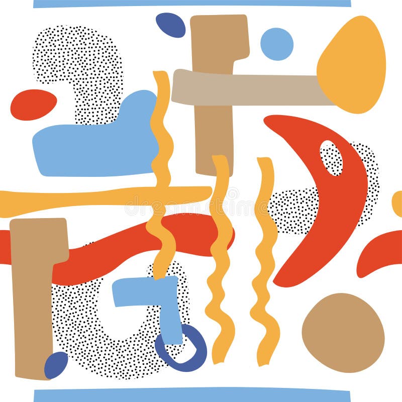 Tipar abstract fără sudură de forme diferite. utilizare pentru învelirea hârtiei de perete din materiale textile. ilustrare vector royalty free illustration