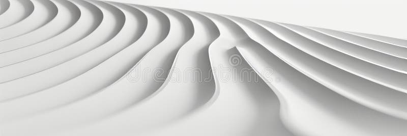 Tipar Alb Abstract Minimalist Tipar Undă Albă Iluminare Eterică Forme Geometrice 3D Randare vector illustration