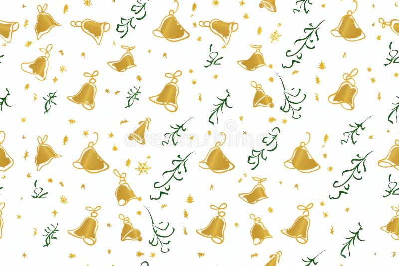 Tipar festiv cu clopoței de aur royalty free illustration