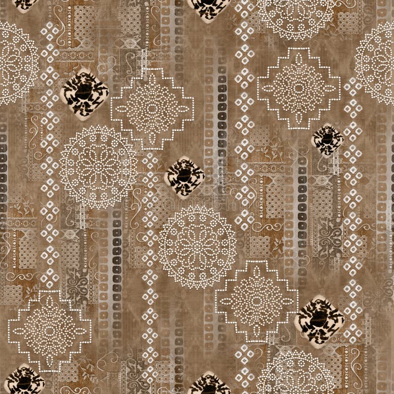 Tipar floral de lucru cu paisley și flori indiene. tipar de stil damasc pentru textile și decorațiuni royalty free illustration