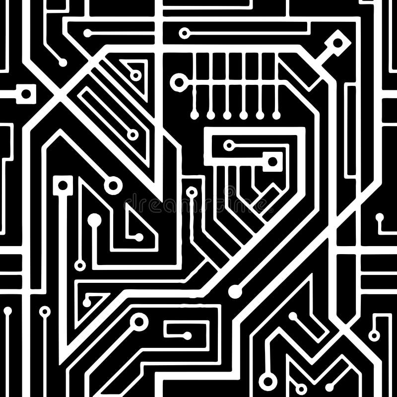 Tipar fără probleme cu placa circuitelor computerizate vector illustration