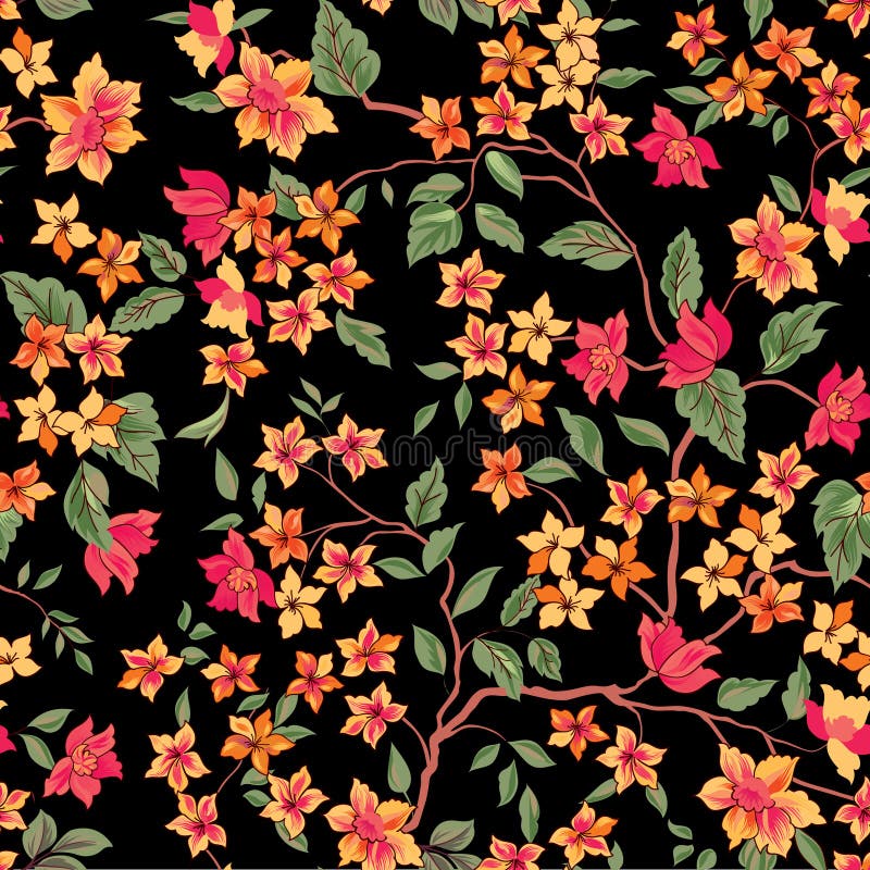 Tipar fără sudură florală. fond de flori. royalty free illustration
