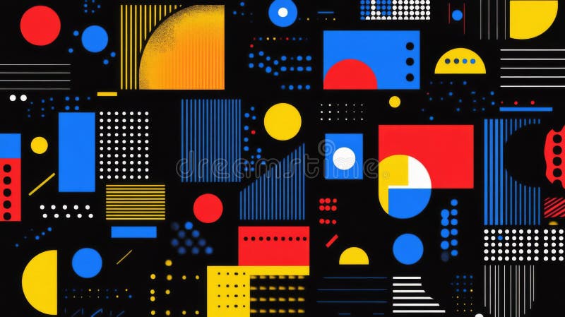 Tipar Geometric Abstract În Culori Vibrante stock illustration