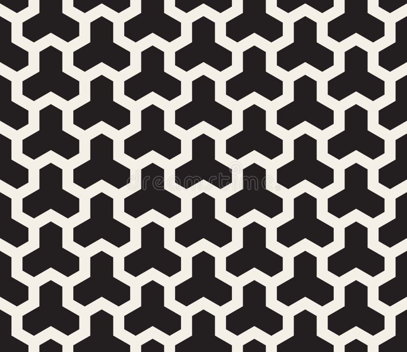 Tipar geometric hexagonal cu tijă hexagonală cu tijă cu tiraj negru și alb rotunjit vector illustration