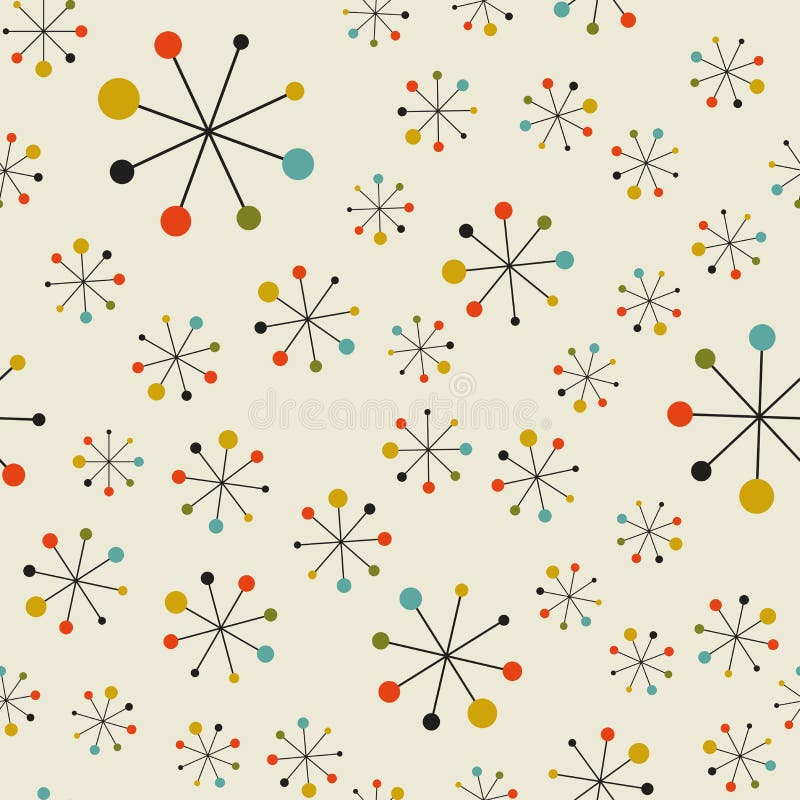 Tipar spațial abstract în mijlocul secolului stock illustration