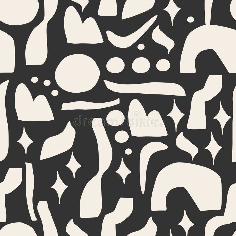 Tipar vectorial stil boho scribble fără cusături. formă tipar abstract diferite. obiecte geometrice moderne trase manual design tr stock illustration