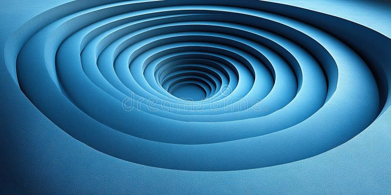 Tiparele albastru cu vârtej creează o iluzie fascinantă a adâncimii și mișcării într-un design minimalist stock image