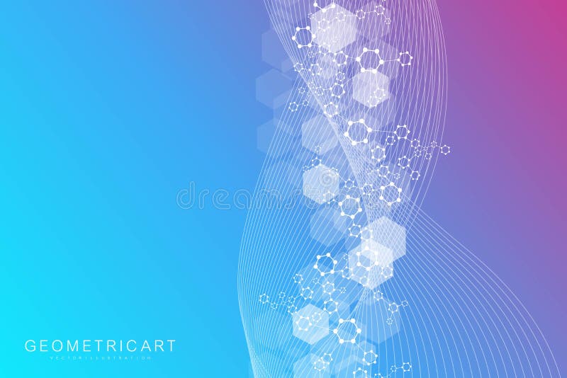 Tiparul rețelei științifice care conectează liniile și punctele. structură hexagoane de tehnologie sau elemente de conectare molec royalty free illustration