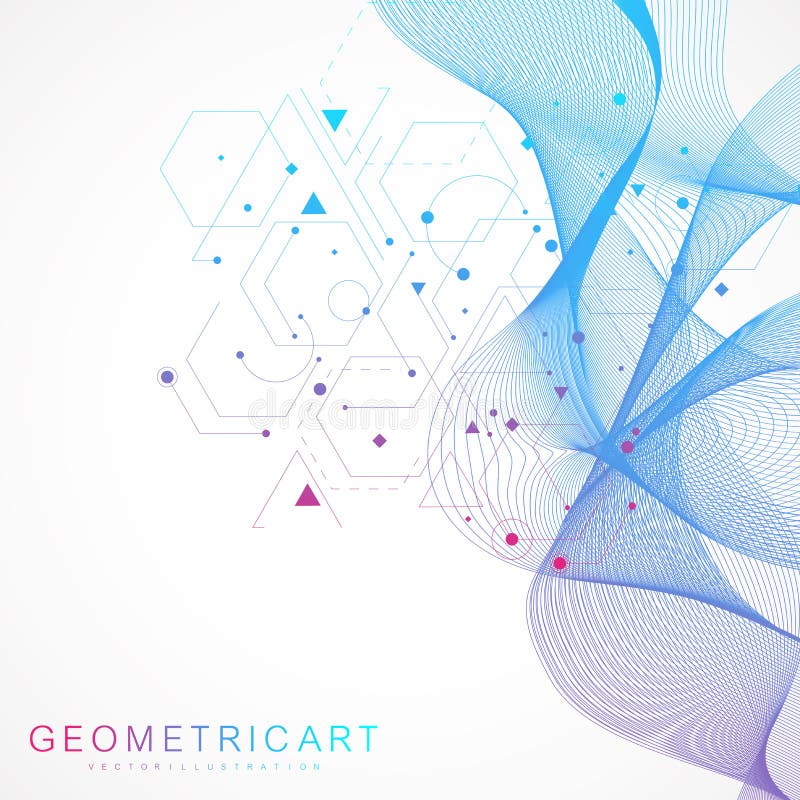 Tiparul rețelei științifice care conectează liniile și punctele. structură moleculară virtuală abstractă virtuală futuristă modern royalty free illustration