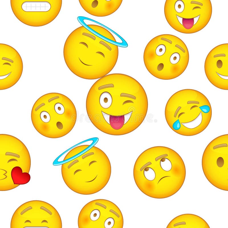 Tipi di emoticon modello, stile del fumetto illustrazione vettoriale