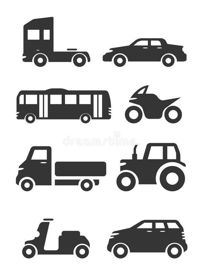 Tipi di insiemi dell'icona di trasporto royalty illustrazione gratis Tipi di insiemi dell'icona di trasporto royalty illustrazione gratis