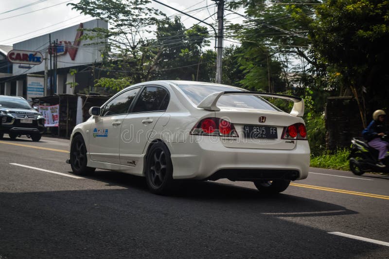 Surakarta Indonesia may 6 2023 Honda Civic Type R is one of Honda Type R lineup. This model FD2 only available in japan and Malaysia and only sold in sedan configuration. Powered by K20 engine that produced 222 horsepower, 7 horsepower more than previous Honda Type R. Indonesian enthusiasts could buy this in importers showroom back then and it cost more than twice of local Honda civic. Surakarta Indonesia may 6 2023 Honda Civic Type R is one of Honda Type R lineup. This model FD2 only available in japan and Malaysia and only sold in sedan configuration. Powered by K20 engine that produced 222 horsepower, 7 horsepower more than previous Honda Type R. Indonesian enthusiasts could buy this in importers showroom back then and it cost more than twice of local Honda civic