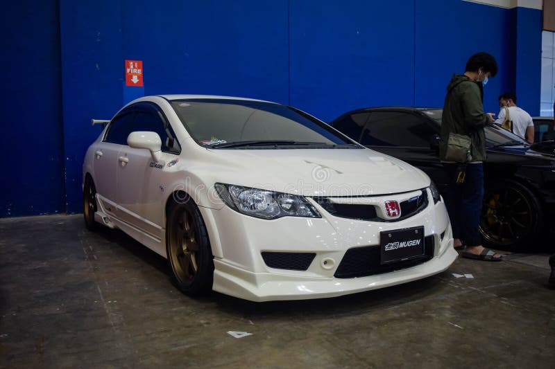 South Tangerang Indonesia February 4 2023 Honda Civic Type R is one of Honda Type R lineup. This model FD2 only available in japan and Malaysia and only sold in sedan configuration. Powered by K20 engine that produced 222 horsepower, 7 horsepower more than previous Honda Type R. Indonesian enthusiasts could buy this in importers showroom back then and it cost more than twice of local Honda civic. South Tangerang Indonesia February 4 2023 Honda Civic Type R is one of Honda Type R lineup. This model FD2 only available in japan and Malaysia and only sold in sedan configuration. Powered by K20 engine that produced 222 horsepower, 7 horsepower more than previous Honda Type R. Indonesian enthusiasts could buy this in importers showroom back then and it cost more than twice of local Honda civic