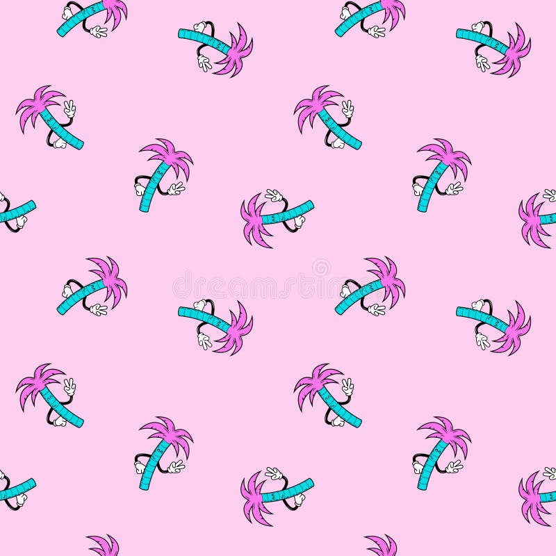 TIPO DE LA PALMERA CON EL MODELO INCONSÚTIL DEL SIGNO DE LA PAZ stock de ilustración TIPO DE LA PALMERA CON EL MODELO INCONSÚTIL DEL SIGNO DE LA PAZ stock de ilustración