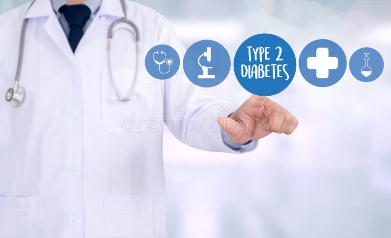 Tipo - doctor de la diabetes 2 un concepto médico de la salud de la enfermedad de la prueba