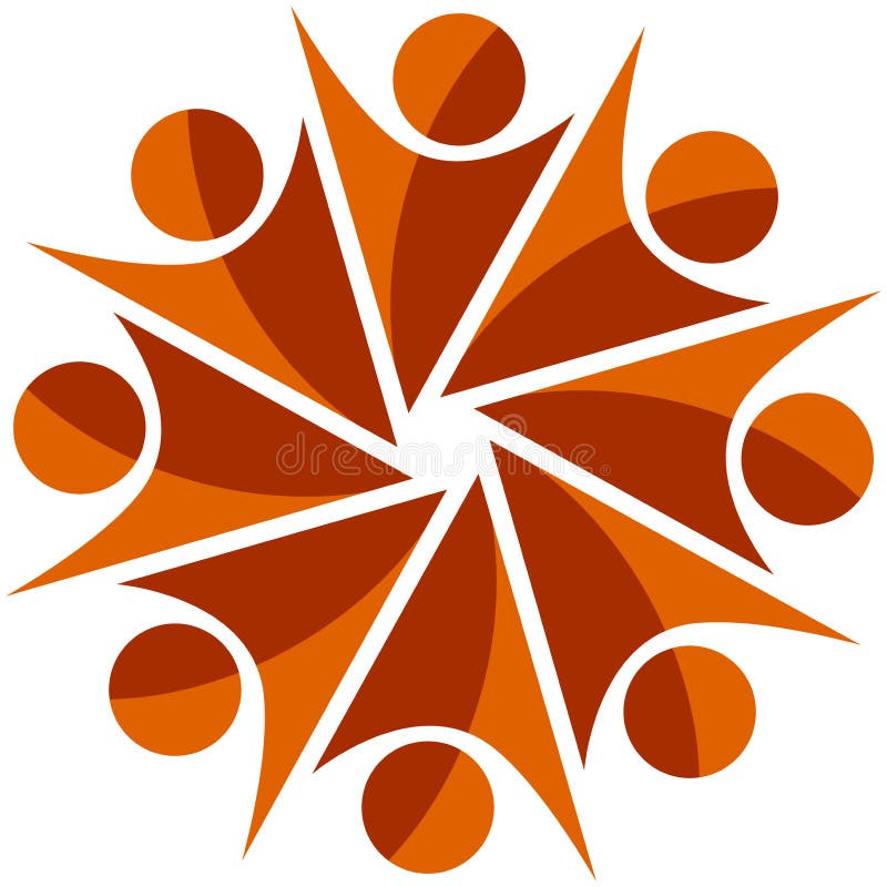 Tipo humano logotipo do trabalho da equipe ilustração royalty free Tipo humano logotipo do trabalho da equipe ilustração royalty free