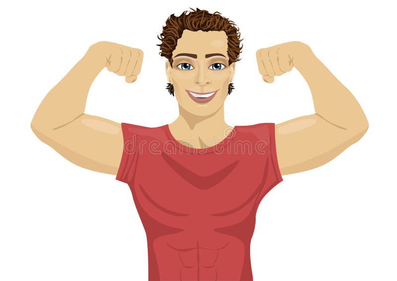 Tipo muscolare del culturista che mostra i suoi muscoli illustrazione vettoriale Tipo muscolare del culturista che mostra i suoi muscoli illustrazione vettoriale