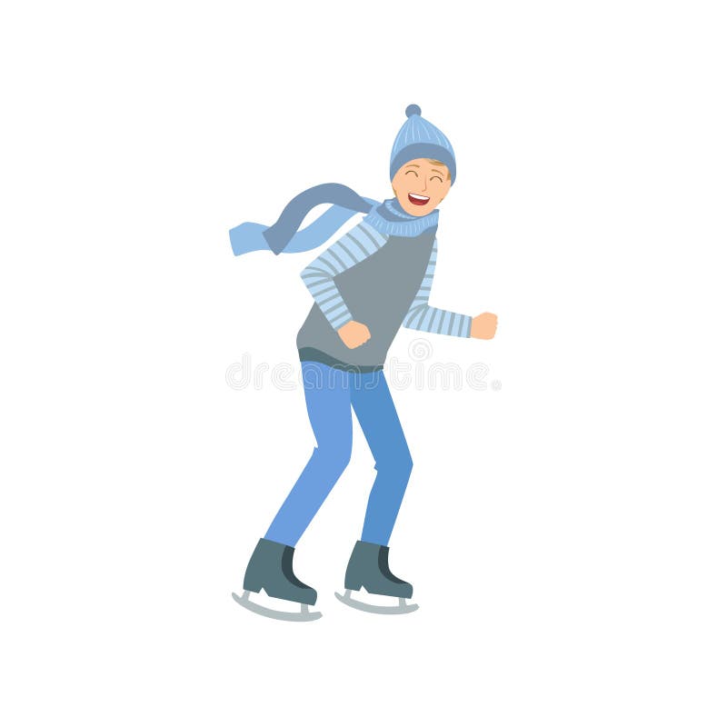 Tipo nell'illustrazione blu degli sport invernali dell'attrezzatura royalty illustrazione gratis Tipo nell'illustrazione blu degli sport invernali dell'attrezzatura royalty illustrazione gratis