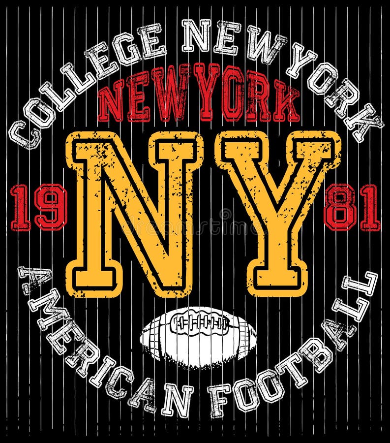 Tipografia de New York da faculdade, gráficos do t-shirt ilustração royalty free Tipografia de New York da faculdade, gráficos do t-shirt ilustração royalty free