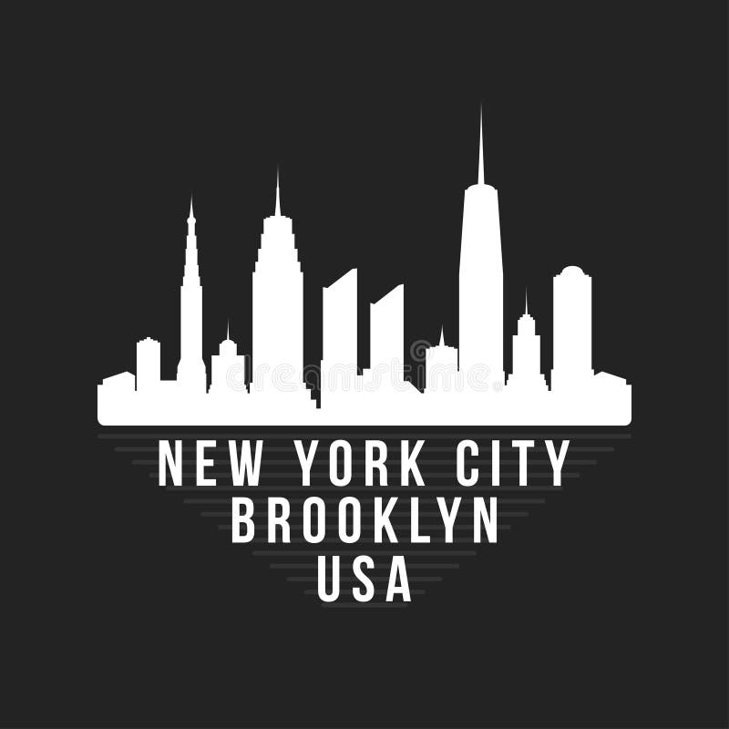 Tipografia di New York, Brooklyn per la stampa della maglietta Orizzonte di New York per il grafico del T Progettazione della mag royalty illustrazione gratis Tipografia di New York, Brooklyn per la stampa della maglietta Orizzonte di New York per il grafico del T Progettazione della mag royalty illustrazione gratis
