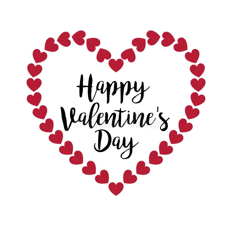 Tipografia felice di giorno di biglietti di S. Valentino con la struttura del cuore di scintillio Tipografia felice di giorno di biglietti di S. Valentino con la struttura del cuore di scintillio