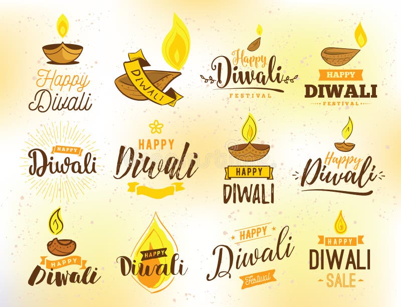Tipografie diwali fericită royalty free illustration