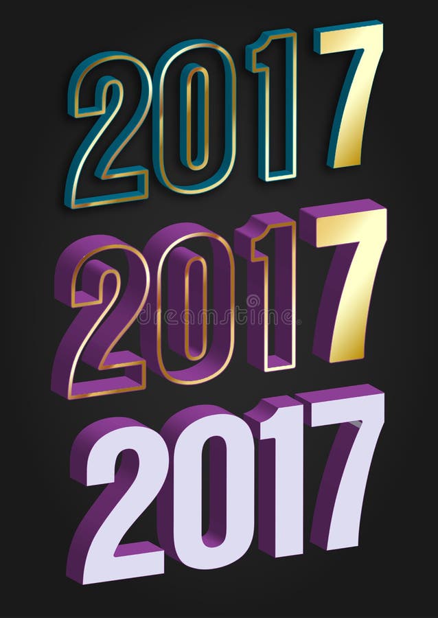 Tipografía del vector de 2017 años stock de ilustración Tipografía del vector de 2017 años stock de ilustración