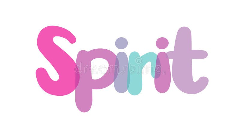 Tipografía espiritual signo colorido color rosa color de fondo morado blanco etiqueta ilustración del vector