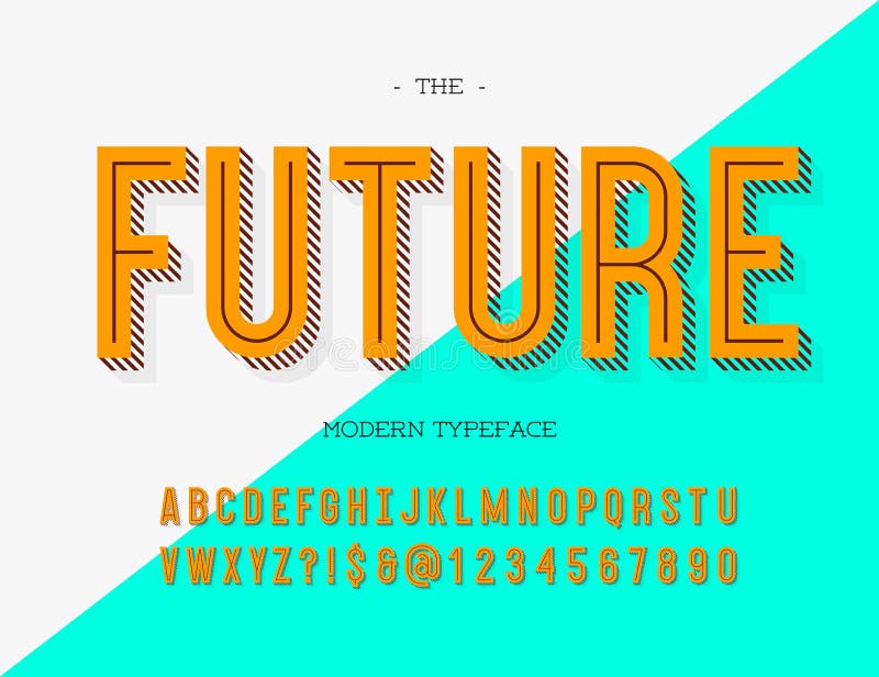 Tipografía moderna futura Estilo colorido de la fuente para el cartel ilustración del vector Tipografía moderna futura Estilo colorido de la fuente para el cartel ilustración del vector
