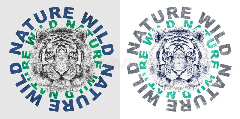 tipografía salvaje de la ‘naturaleza ‘, impresión de la camiseta ilustración del vector tipografía salvaje de la ‘naturaleza ‘, impresión de la camiseta ilustración del vector